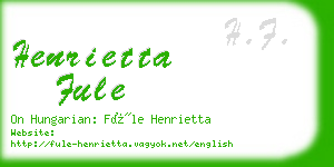 henrietta fule business card